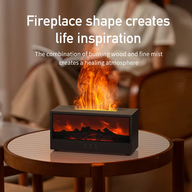 New Creative Design Rgb Colorful Simulated Flame Aroma Diffuser Bonfire Essential Oil Humidifier with Remote