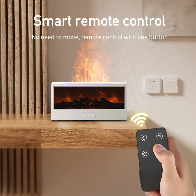 New Creative Design Rgb Colorful Simulated Flame Aroma Diffuser Bonfire Essential Oil Humidifier with Remote